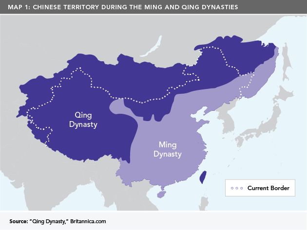 Map 1: Chinese Territory During the Ming and Qing Dynasties
