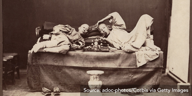 Image 2: Opium smoking in China