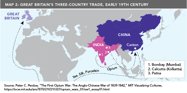 Map 2: Great Britain's Three-Country Trade, Early 19th Century